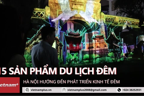 Chiếu 3D mapping Ô Quan Chưởng, quảng bá 15 sản phẩm du lịch đêm Hà Nội