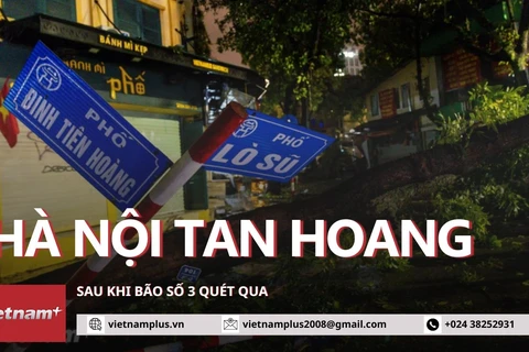 Toàn cảnh: Hà Nội tan hoang sau khi bão số 3 quét qua