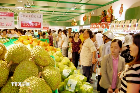 Khai trương trung tâm thương mại Lotte Mart Nam Sài Gòn. (Ảnh: TTXVN)