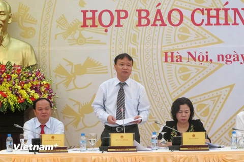 Thứ trưởng Đỗ Thắng Hải thông tin về lộ trình thoái vốn nhà nước tại Habeco và Sabeco. (Ảnh: Đức Duy/Vietnam+)