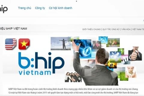 Trang web của Công ty BHIP. (Nguồn: bhipglobal.com.vn)