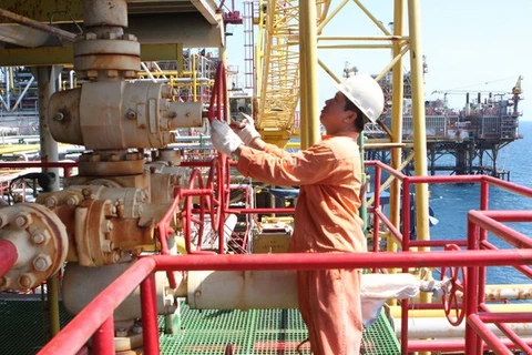 Công nhân dầu khí đang vận hành sản xuất. (Ảnh: Đức Duy/Vietnam+)