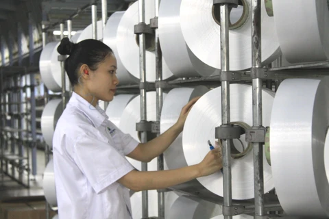 Quý 1, Nhà máy xơ sợi Đình Vũ cung cấp cho thị trường gần 2.000 tấn sợi DTY. (Ảnh: Đức Duy/Vietnam+)