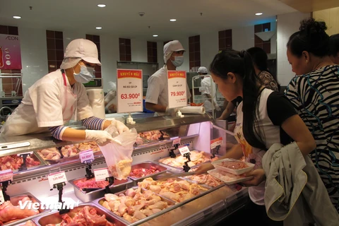 Ổn định thị trường thịt lợn cấp đông. (Ảnh: Đức Duy/Vietnam+)