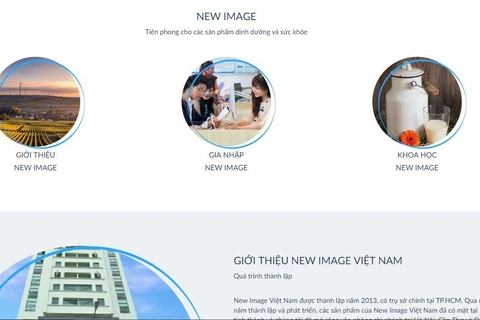 Trang web của Công ty New Image Việt Nam. (Ảnh: Đức Duy/Vietnam+)