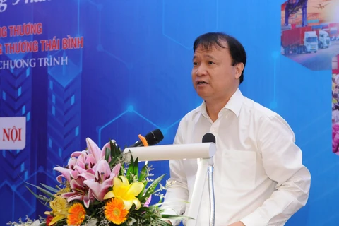 Thứ trưởng Bộ Công Thương Đỗ Thắng Hải phát biểu tại hội thảo. (Ảnh: PV/Vietnam+)