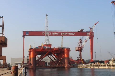 Công ty Công nghiệp tàu thủy Dung Quất sau khi hoàn thành sửa chữa giàn Đại Hùng. (Ảnh: PV/Vietnam+)