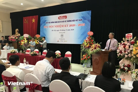 Đại hội nhiệm kỳ 2020-2025 Hiệp hội Chống hàng giả và bảo vệ thương hiệu Việt Nam. (Ảnh: Đức Duy/Vietnam+)