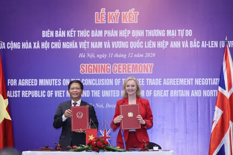 Việt Nam và Anh đang gấp rút hoàn thành các thủ tục, đảm bảo UKVFTA có thể thực hiện ngay từ 23 giờ ngày 31/12/2020. (Ảnh: Đức Duy/Vietnam+)