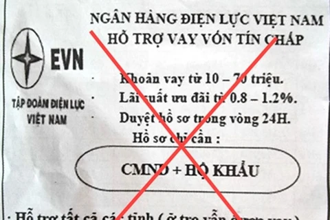 Tập đoàn Điện lực Việt Nam khẳng định không có doanh nghiệp liên kết nào của EVN có tên là Ngân hàng Điện lực Việt Nam. (Ảnh: evn cung cấp)