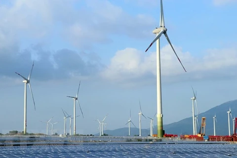 Trang trại điện gió Trung Nam được khánh thành tại huyện Thuận Bắc. (Ảnh: TTXVN)