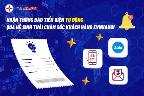 EVNHaNoi áp dụng các tiện ích như App EVNHaNoi, Email, Zalo... để chăm sóc khách hàng. (Ảnh: evnhanoi)