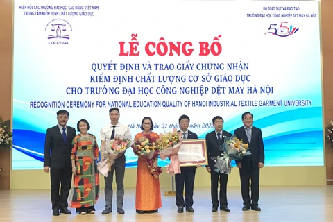 Đại học Công nghiệp Dệt may Hà Nội đạt chuẩn kiểm định chất lượng giáo dục. (Ảnh: Xuân Quảng/Vietnam+)