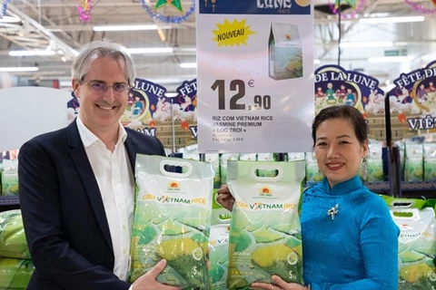 Sản phẩm gạo chất lượng cao của Việt Nam tại nước ngoài. (Ảnh: PV/Vietnam+)