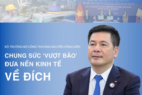 Bộ trưởng Nguyễn Hồng Diên nhấn mạnh một trong những dấu ấn rất đáng ghi nhận trong bức tranh xuất nhập khẩu năm nay chính là cán cân thương mại tiếp tục xuất siêu năm thứ 8 liên tiếp. (Ảnh: Đức Duy/Vietnam+)