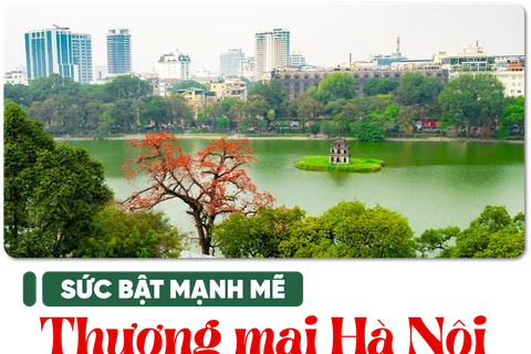 Thương mại Hà Nội bứt phá mạnh mẽ trong 7 thập kỷ qua, đóng góp tích cực cho tăng trưởng kinh tế của.Thủ đô cũng như cả nước. (Ảnh: Minh Châu/Vietnam+)