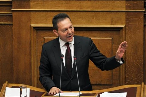 Bộ trưởng Tài chính Hy Lạp Yiannis Stournaras phát biểu trước Quốc hội trong phiên họp ngày 7/12. (Nguồn: AFP)