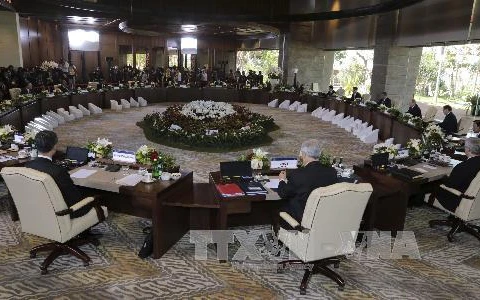 Toàn cảnh một phiên họp kín Hội nghị APEC. (Nguồn: AFP/TTXVN)