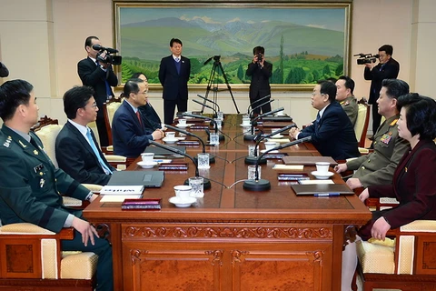 Vòng đàm phán cấp cao đầu tiên giữa hai miền Triều Tiên diễn ra hôm 12/2. (Nguồn: Yonhap/TTXVN) 