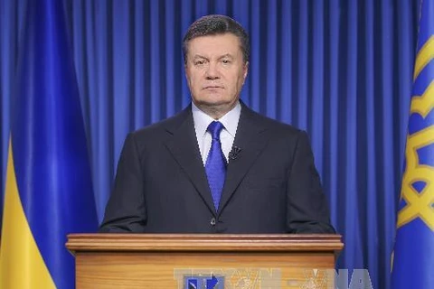 Tổng thống Ukraine Viktor Yanukovych cáo buộc những người biểu tình chống Chính phủ "vượt quá giới hạn" (Nguồn: AFP/TTXVN)