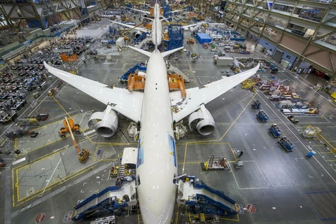 Máy bay Boeing 787 Dreamliner tại nhà máy Everett 787 ở Washington, Mỹ ngày 29/4/2013. (Nguồn: AFP/TTXVN)