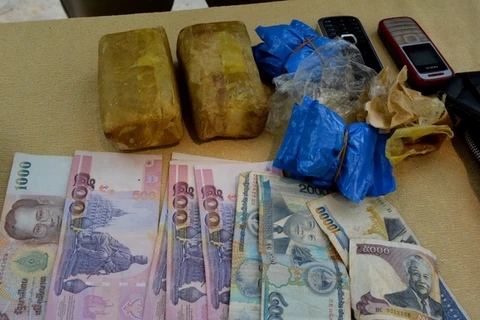 Tang vật thu giữ được trong một vụ vận chuyển mua bán ma túy qua biên giới Việt-Lào. (Nguồn: TTXVN)