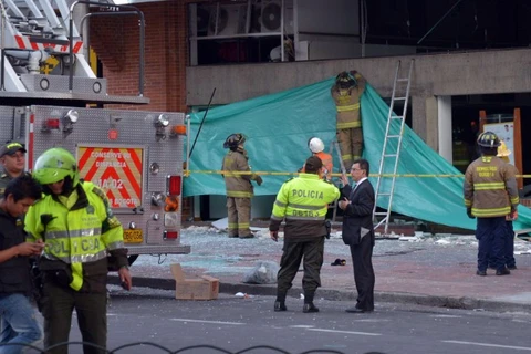 Hiện trường vụ nổ tại khu trung tâm tài chính ở Bogota. (Nguồn: CNN)