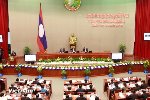 Quang cảnh cuộc họp của Quốc hội Lào. (Ảnh: Phạm Kiên/Vietnam+)