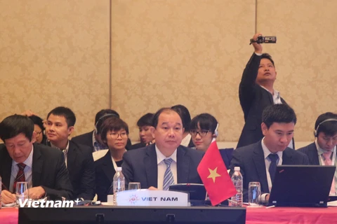Thứ trưởng Bộ Công Thương Nguyễn Cẩm Tú tại Hội nghị RCEP. (Ảnh: Kim Dung-Chí Giáp/Vietnam+)