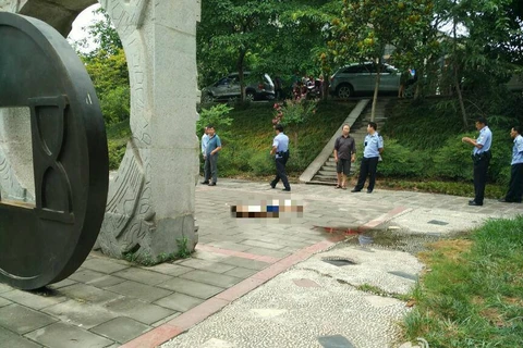 Hiện trường vụ tai nạn. (Nguồn: CCTVNews)