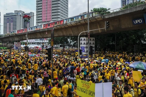 Dòng người biểu tình ở Malaysia. (Nguồn: AFP/TTXVN)