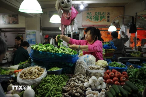 Một khu chợ ở Thượng Hải, Trung Quốc. (Nguồn:AFP/TTXVN)