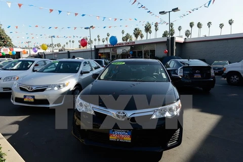 Xe của Toyota bày bán ở Los Angeles (Mỹ). (Nguồn: AFP/TTXVN)