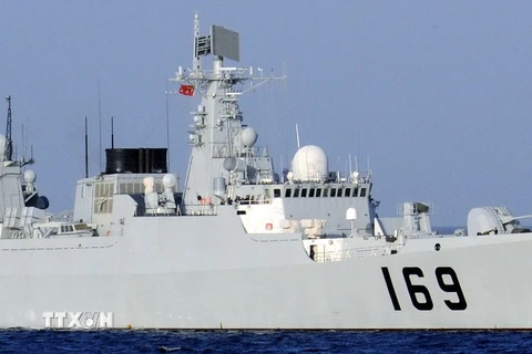 Tàu khu trục Trung Quốc DDG-169 Wuhan ngày 7/1/2009. (Nguồn: AFP/TTXVN)