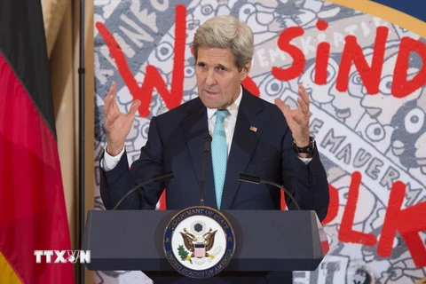 Ngoại trưởng Mỹ John Kerry phát biểu tại một sự kiện ở thủ đô Washington ngày 7/10. (Nguồn: AFP/TTXVN)