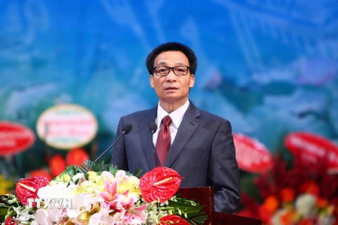 Phó Thủ tướng Vũ Đức Đam, Chủ tịch Hội đồng Chỉ đạo biên soạn bách khoa toàn thư Việt Nam. (Ảnh: Quý Trung/TTXVN)