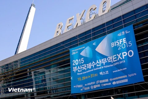 Hội chợ Thủy sản quốc tế Busan 2015 được tổ chức tại BEXCO. (Nguồn: Vietnam+)