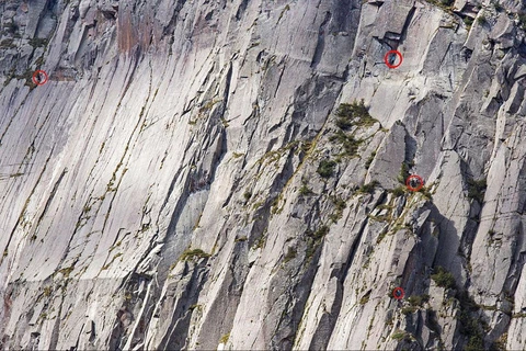 Thách thức thị lực tìm người leo núi trên vách đá cheo leo