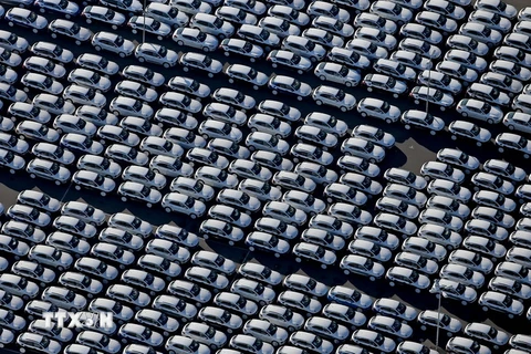 Xe Porsche của hãng VW tại một nhà máy ở Leipzig, miền đông nước Đức ngày 3/11. (Nguồn: AFP/TTXVN)