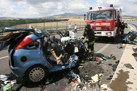 Một vụ tai nạn giao thông ở Italy. (Nguồn: Automobilismo)