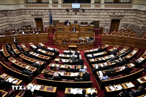 Toàn cảnh phiên họp Quốc hội Hy Lạp tại Athens ngày 16/10. (Nguồn: AFP/TTXVN)