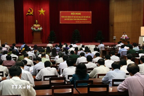 Quang cảnh một hội nghị tại Kiên Giang. (Ảnh: Lê Huy Hải/TTXVN)