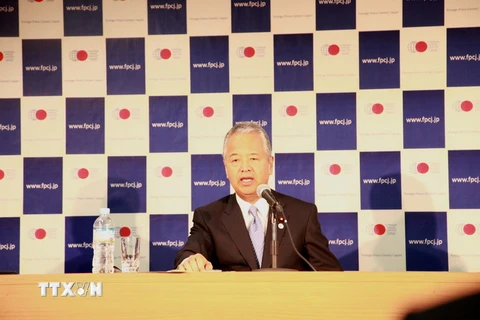 Bộ trưởng Chính sách Kinh tế và Tài chính Nhật Bản - ông Akira Amari. (Ảnh: Nguyễn Tuyến/TTXVN)