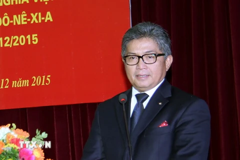 Đại sứ Indonesia tại Việt Nam Mayerfas phát biểu tại buổi lễ. (Ảnh: An Đăng/TTXVN)