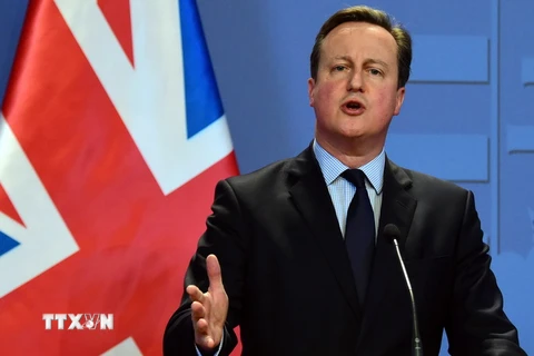 Thủ tướng Anh David Cameron phát biểu tại Budapest, Hungary ngày 7/1. (Nguồn: AFP/TTXVN)