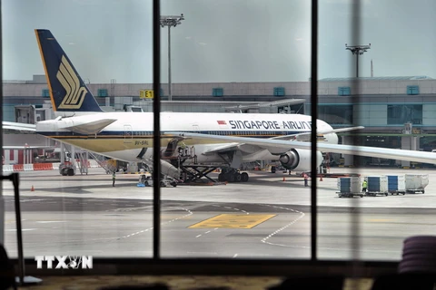 Máy bay của hãng hàng không Singapore Airlines. (Nguồn: AFP/TTXVN)