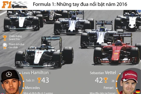 [Infographics] Những tay đua nổi bật giải đua F1 trong năm 2016