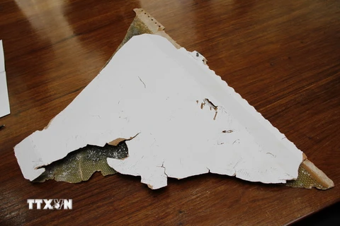 Một trong hai mảnh vỡ nghi của chiếc máy bay MH370 được tìm thấy ở Mozambique. (Nguồn: THX/TTXVN)