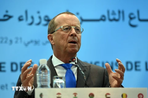 Đặc phái viên Liên hợp quốc về vấn đề Libya Martin Kobler phát biểu trong một cuộc họp ngày 22/3. (Nguồn: AFP/TTXVN)