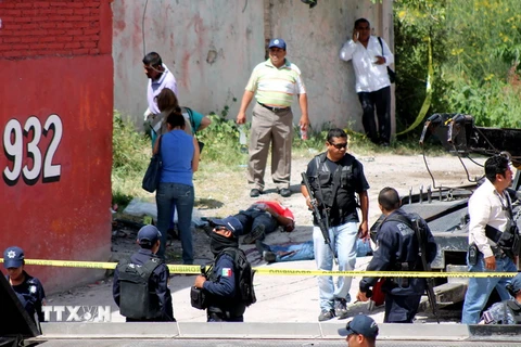 Hiện trường một vụ xả súng ở Mexico. (Nguồn: AFP/TTXVN)